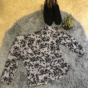 Grey floral banana republic shirt